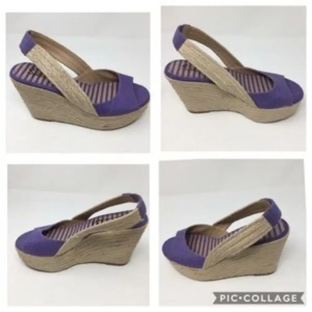Splendid Purple Espadrille Wedges size 7.5M